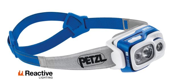 čelovka PETZL Swift RL blue 900 lumenov