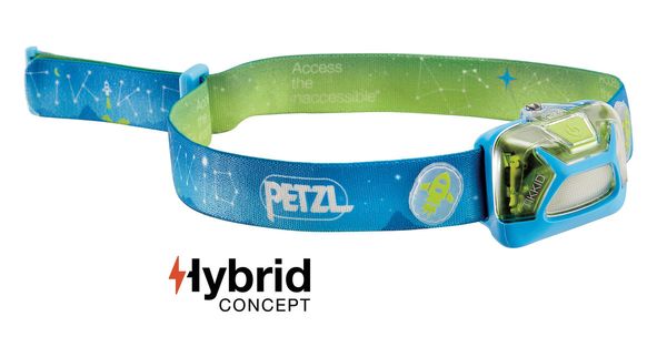 čelovka PETZL TIKKID HYBRID modrá - detskáčelovka 20 Lm