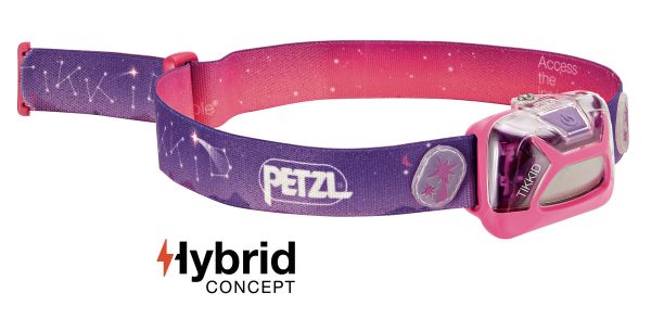 čelovka PETZL TIKKID HYBRID ružová - detskáčelovka 20 Lm