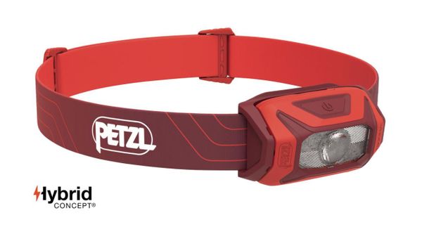 čelovka PETZL TIKKINA Hybrid Concept červena 300 Lm