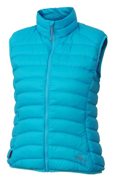 Dámska ultraľahká páperová vesta WARMPEACE SWAN LADY fresh blue/winter blue