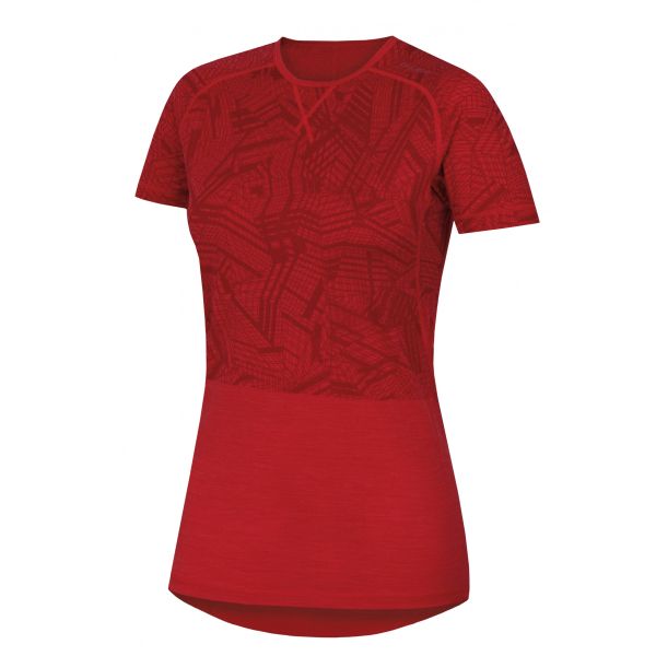 dámske tričko krátky rukáv HUSKY MERINO červené - 100% merino vlna, 165g/m2