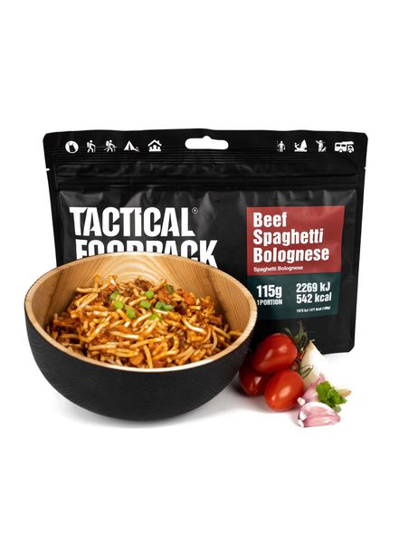 jedlo TACTICAL FOODPACK Beef Spaghetti Bolognese 115 g - Špagety Bolognese s hovädzím 415 g