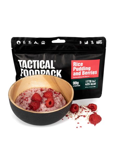 jedlo TACTICAL FOODPACK Rice Pudding and Berries - Ryžová kaša s malinami 90g