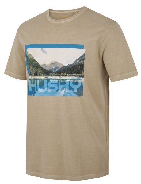 pánske bavlnené tričko HUSKY Tee Lake M beige