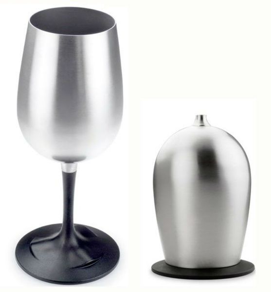 pohár na víno GSI OUTDOORS WEIN GLAS na biele víno - Glacier Stainless Nesting Wine Glass nerezový 0.32L